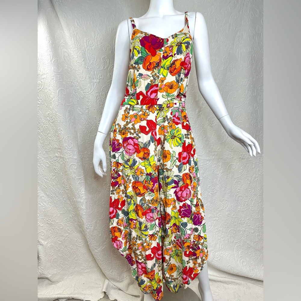 Ivy Street Vibrant Bohemian Floral Jumpsuit